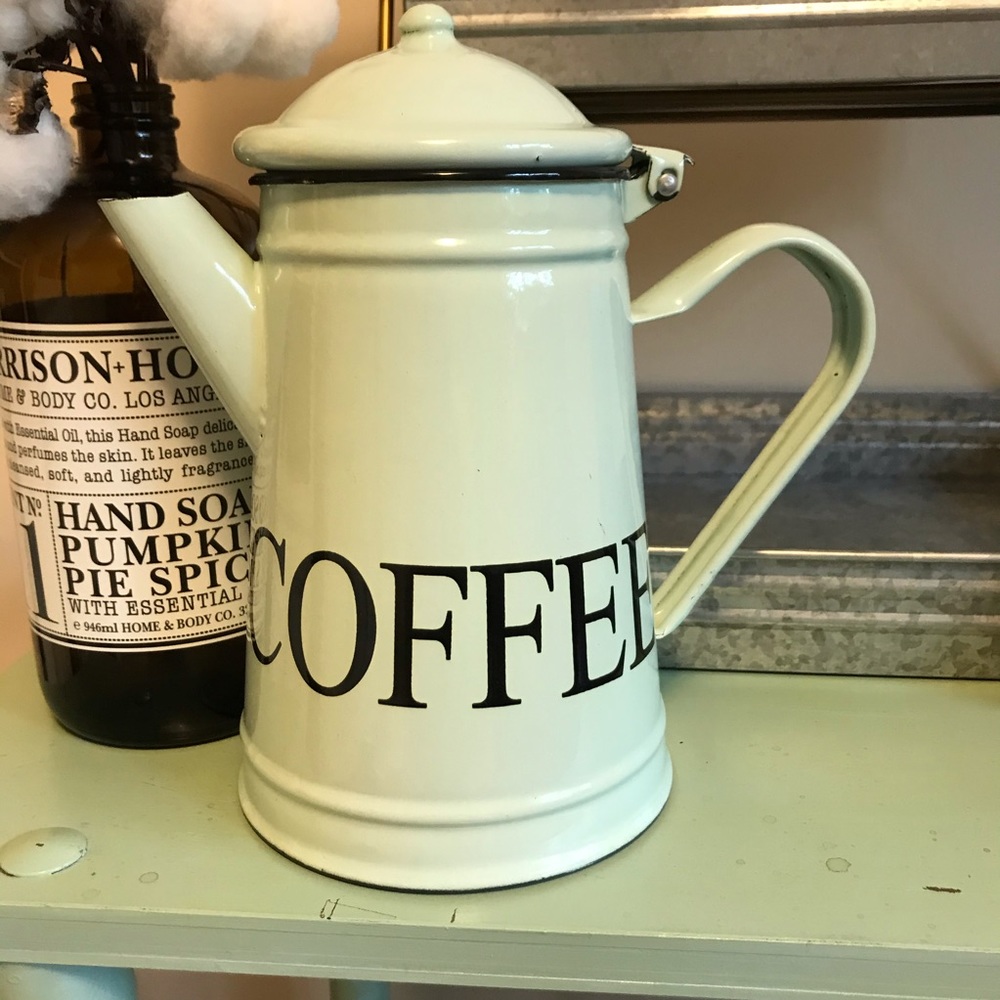 Antique Style Tin Coffee Carafe